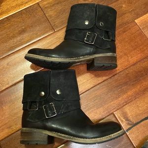 Clark's black motorcycle combat volara sky ladies 7